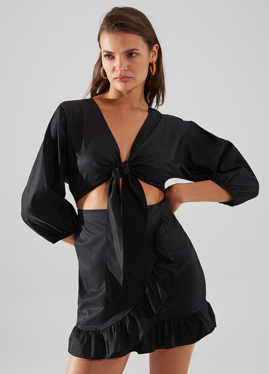 Чорна кежуал сукня Trendyol