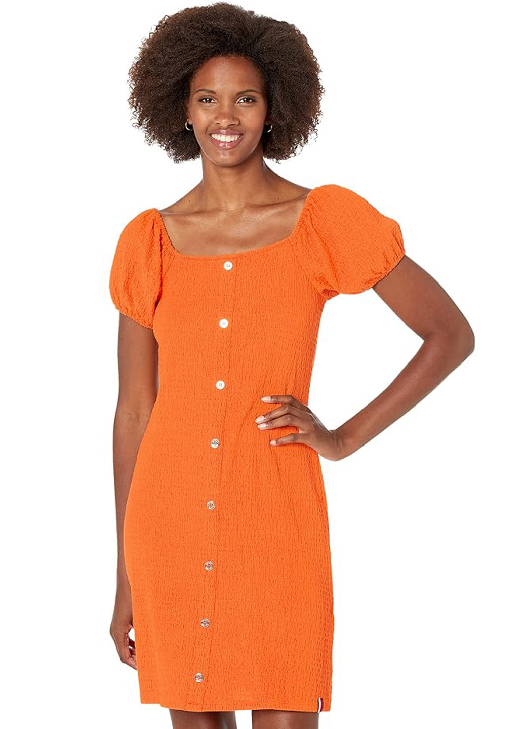 Оранжевое кэжуал платье Tommy Hilfiger однотонное