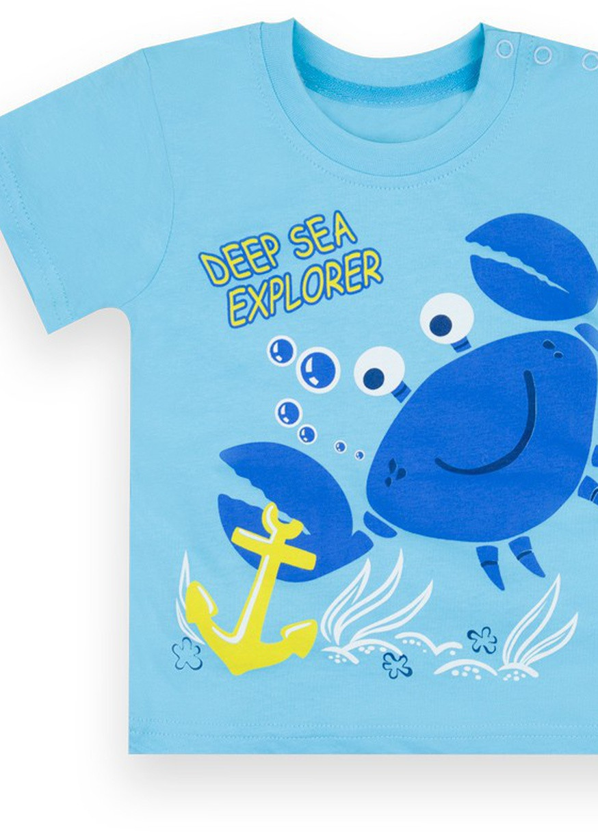 Голубая летняя футболка диноленд Габби