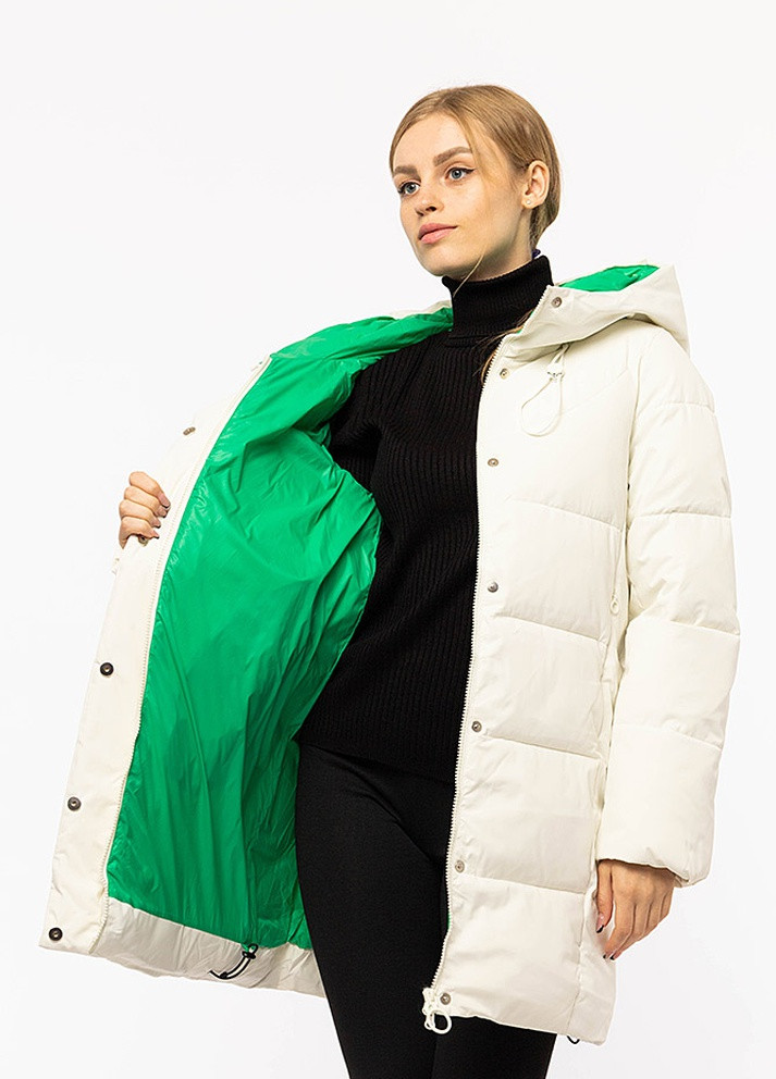 Молочная зимняя женская куртка No Brand