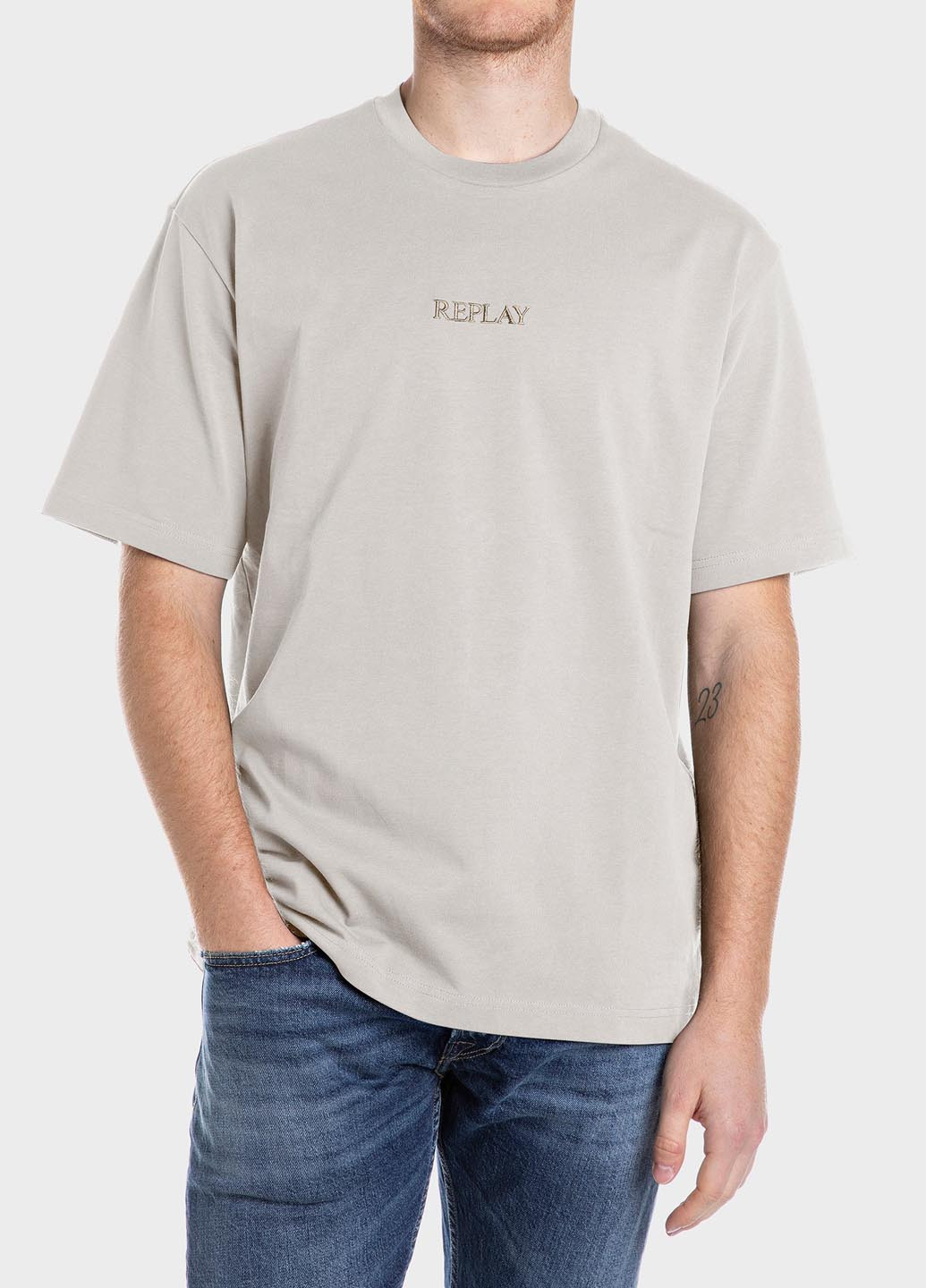 Светло-бежевая футболка Replay
