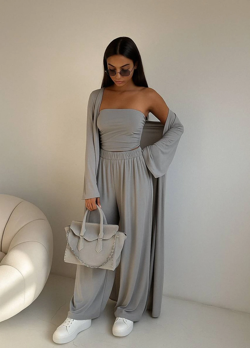 Костюм (кардиган, топ, штани) Fashion (340796192)