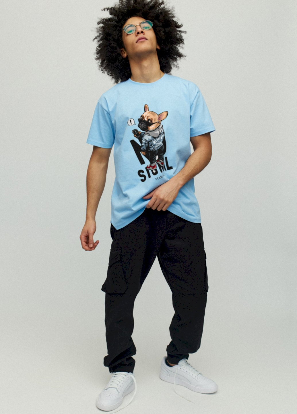 Голубая футболка мужская YAPPI