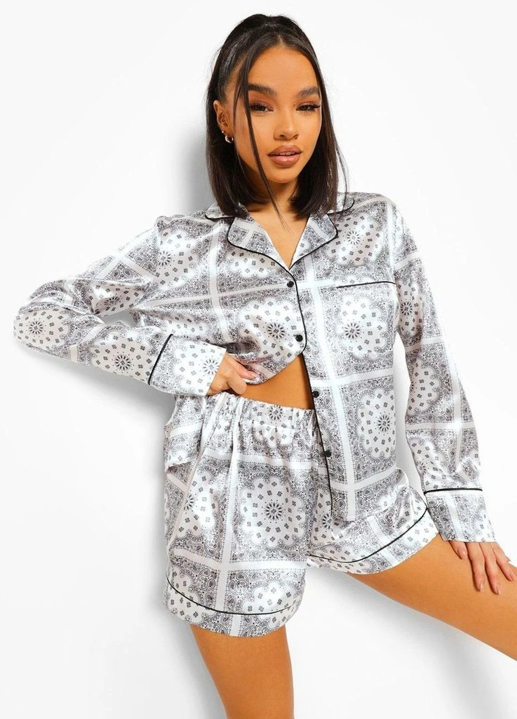 Біла всесезон піжама Boohoo