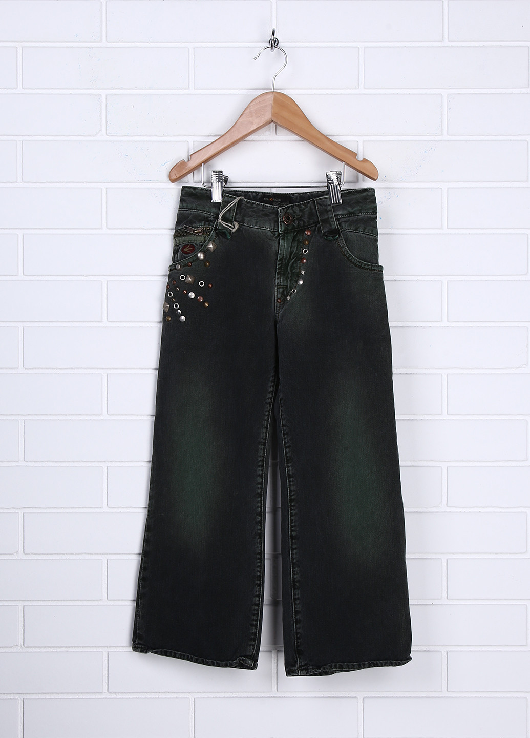 Темно-зеленые демисезонные со средней талией джинсы Energie
