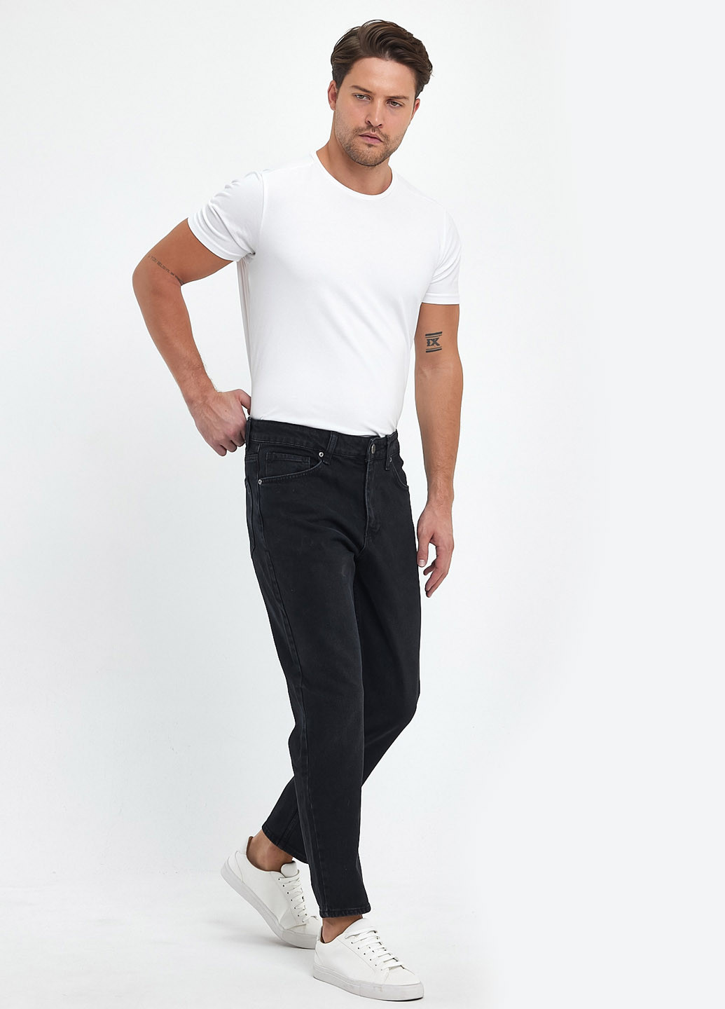 Черные демисезонные мом фит джинсы Trend Collection