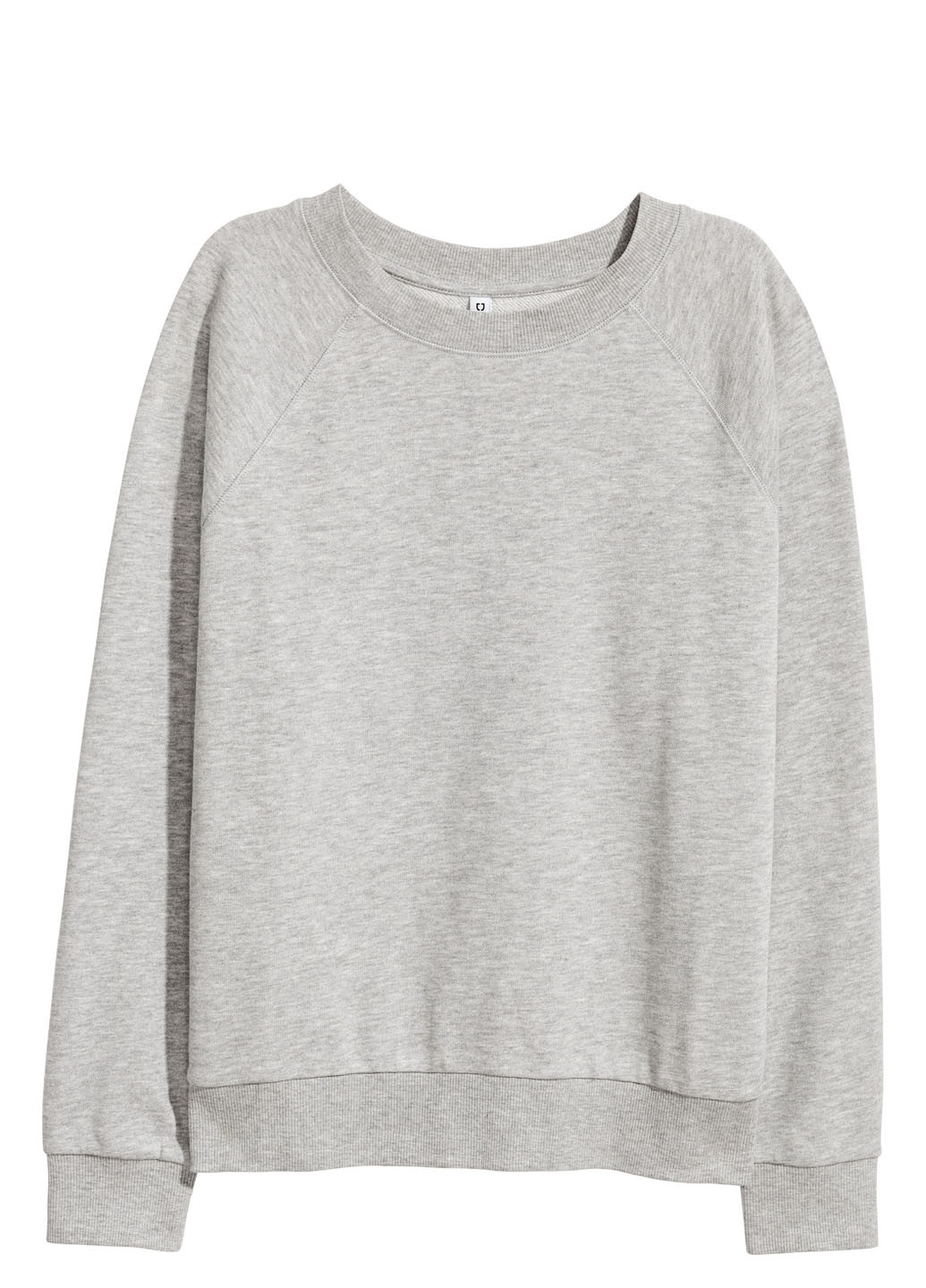 Свитшот H&M - Приталенный крой светло-серый кэжуал - (142715311)