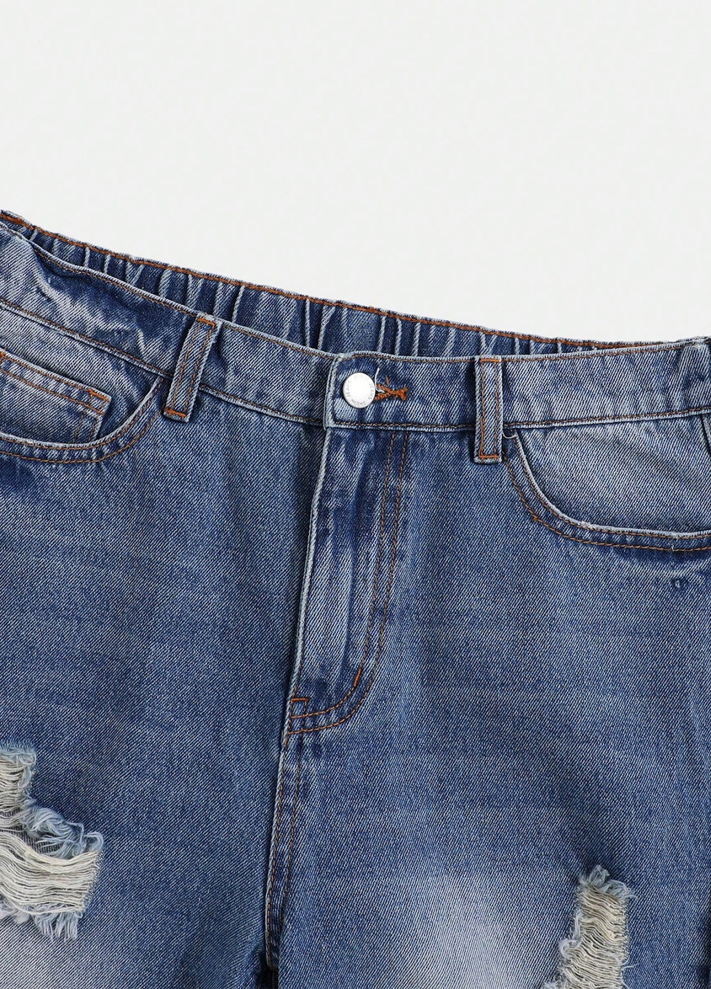 Синие демисезонные регюлар фит джинсы SHEIN