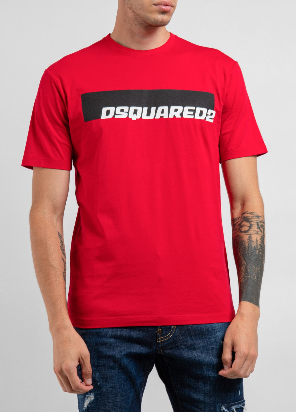 Червона червона футболка з логотипом Dsquared2