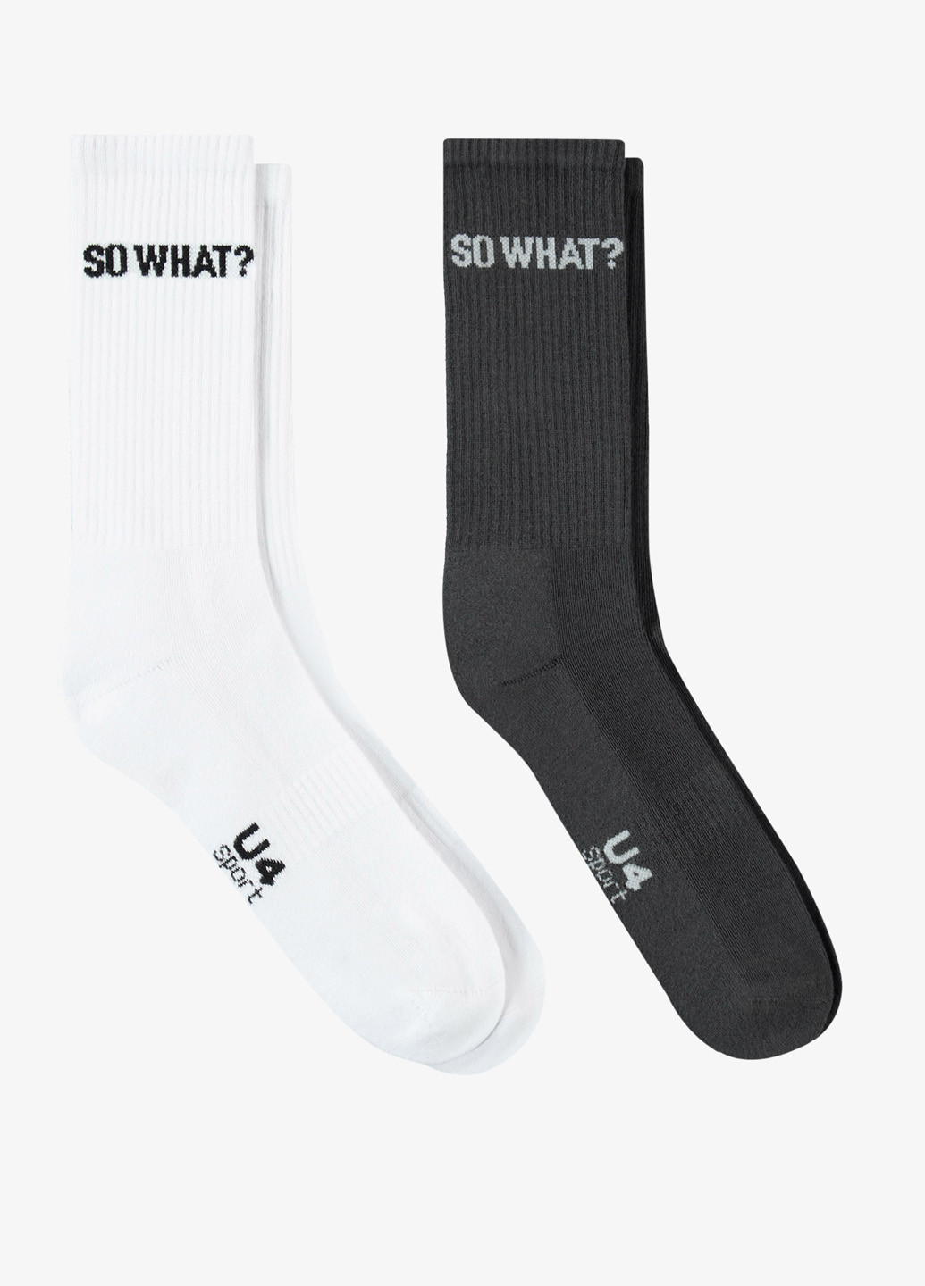 Чёрно-белых носки (2 пары) UNITED4 надписи (329059788)