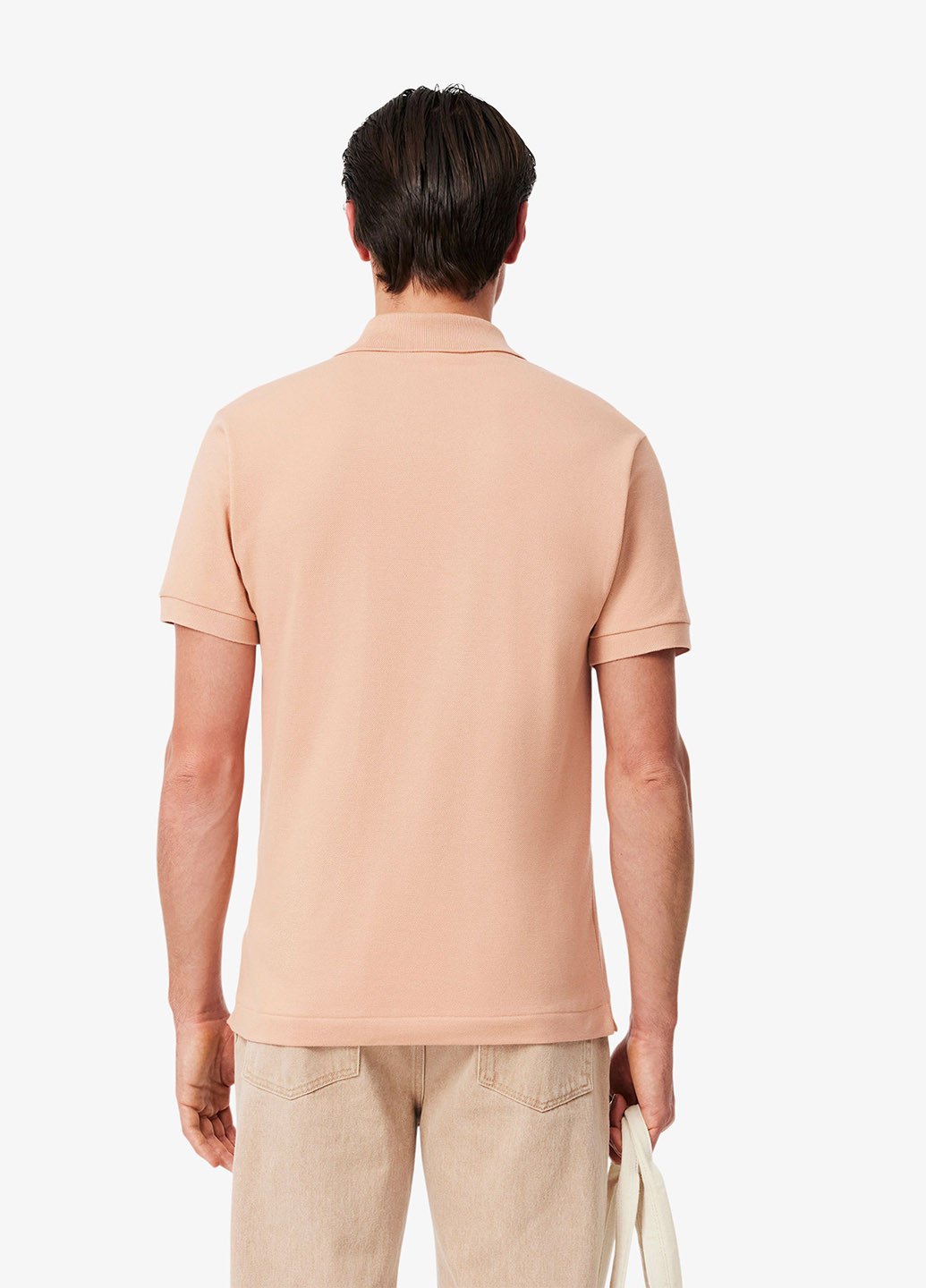 Пудровая футболка-поло для мужчин Lacoste однотонная