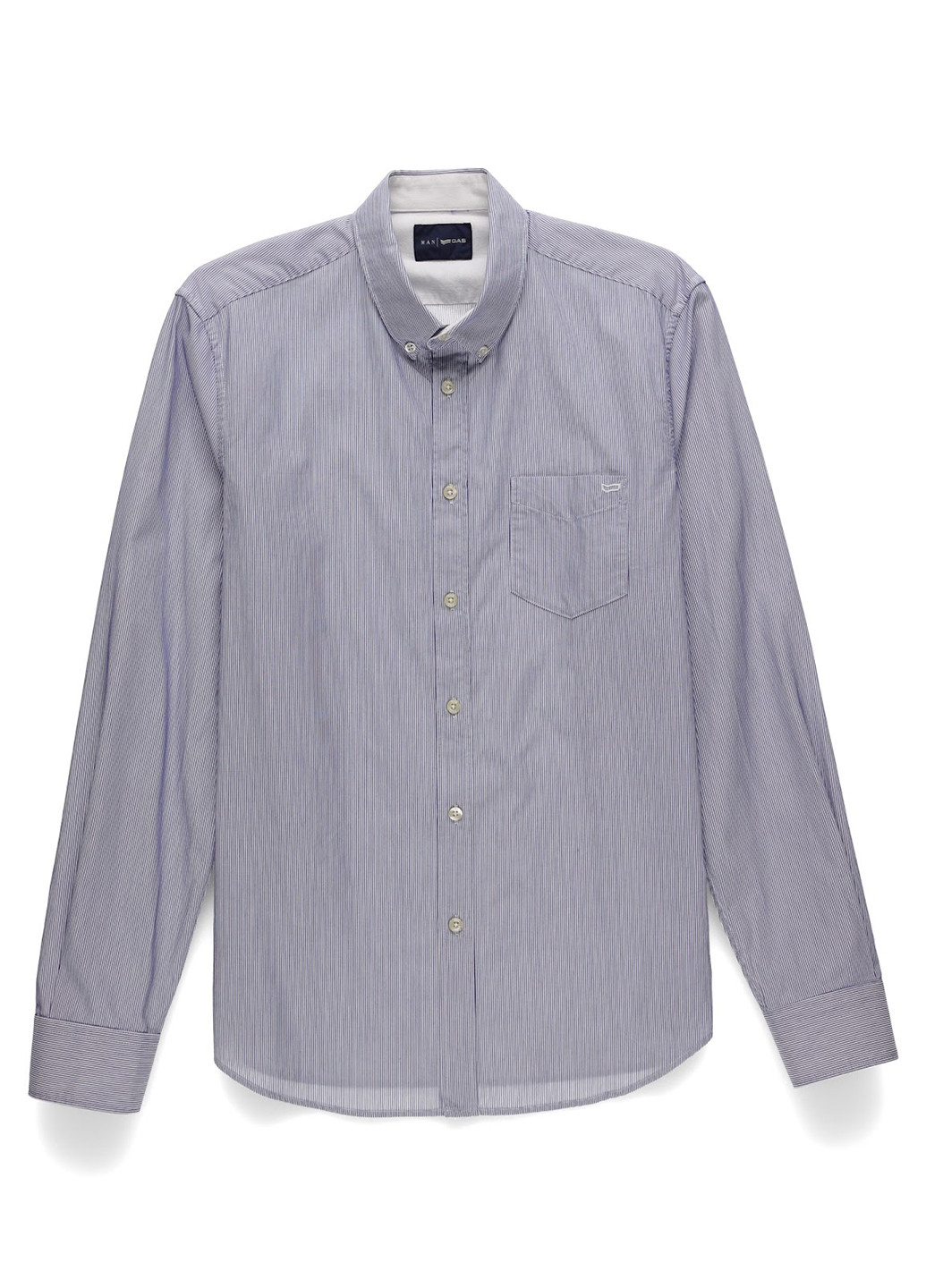 Синяя кэжуал рубашка однотонная Gas