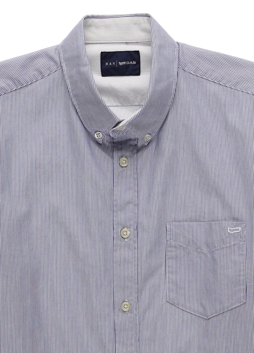 Синяя кэжуал рубашка однотонная Gas