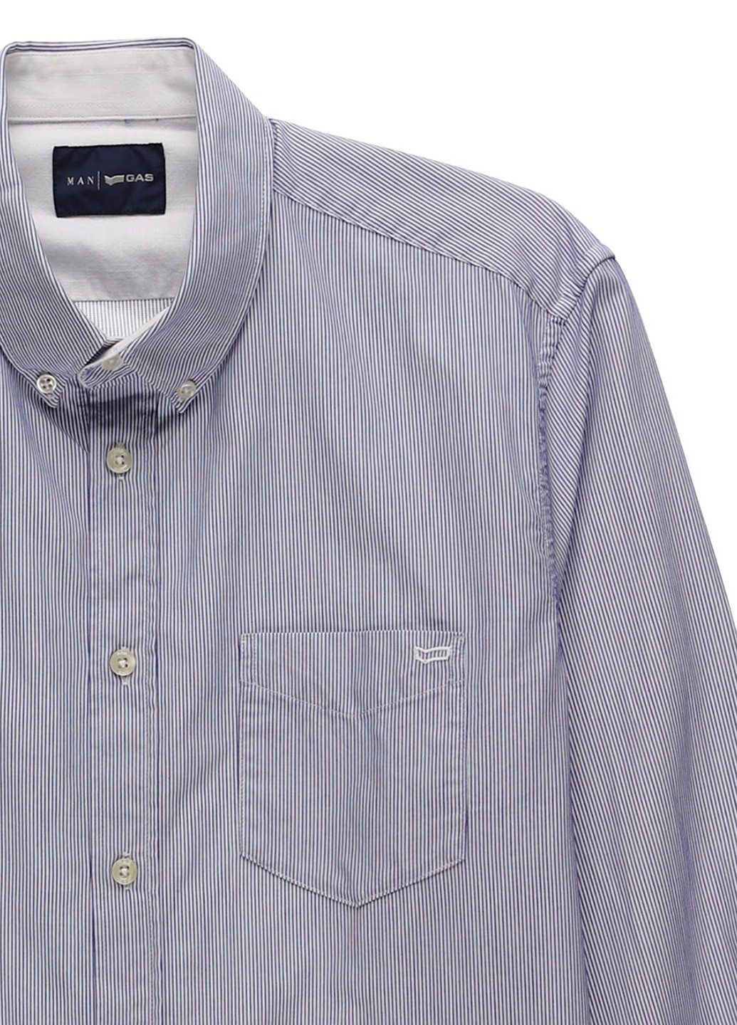Синяя кэжуал рубашка однотонная Gas