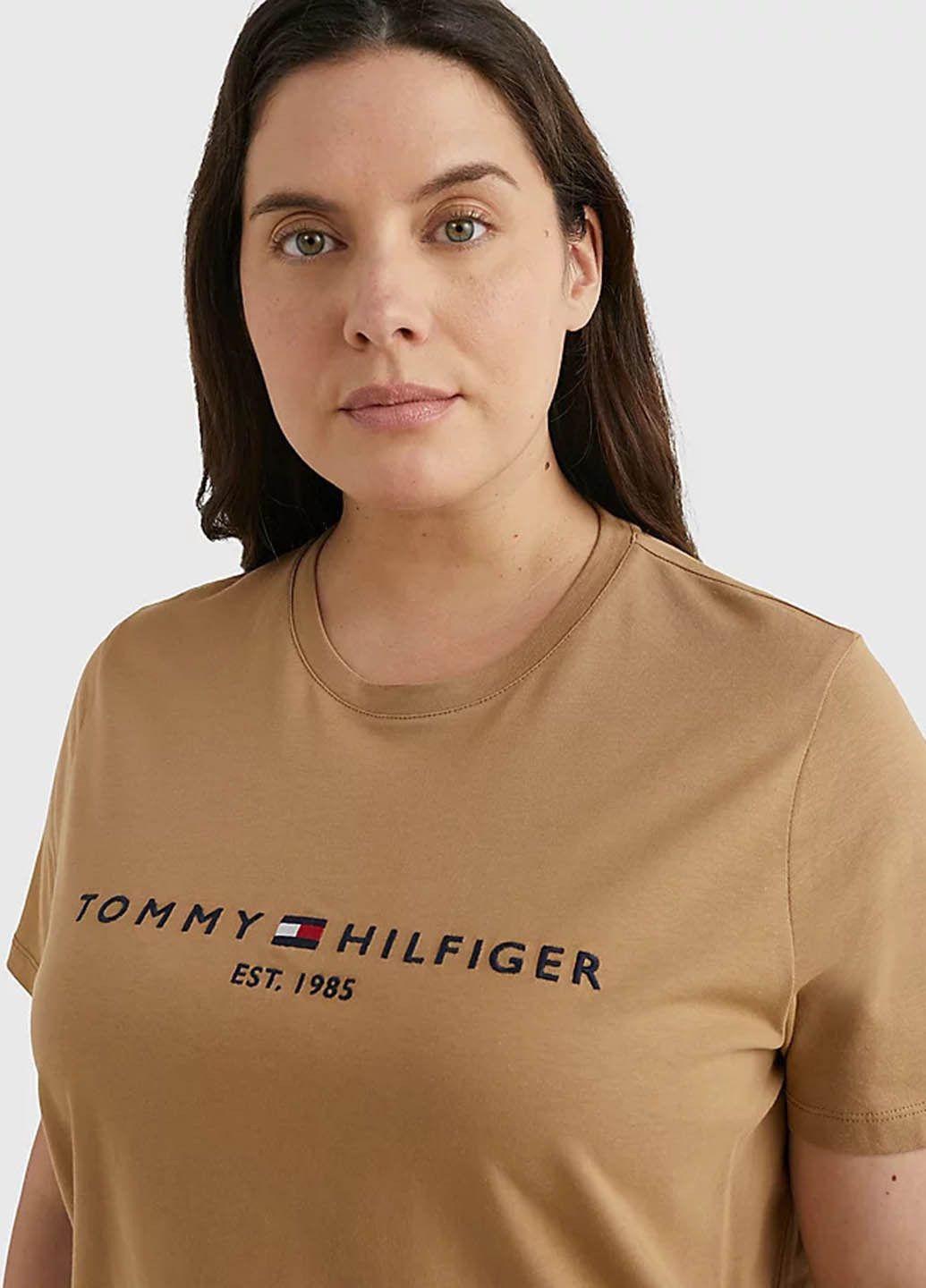 Коричневая летняя футболка Tommy Hilfiger
