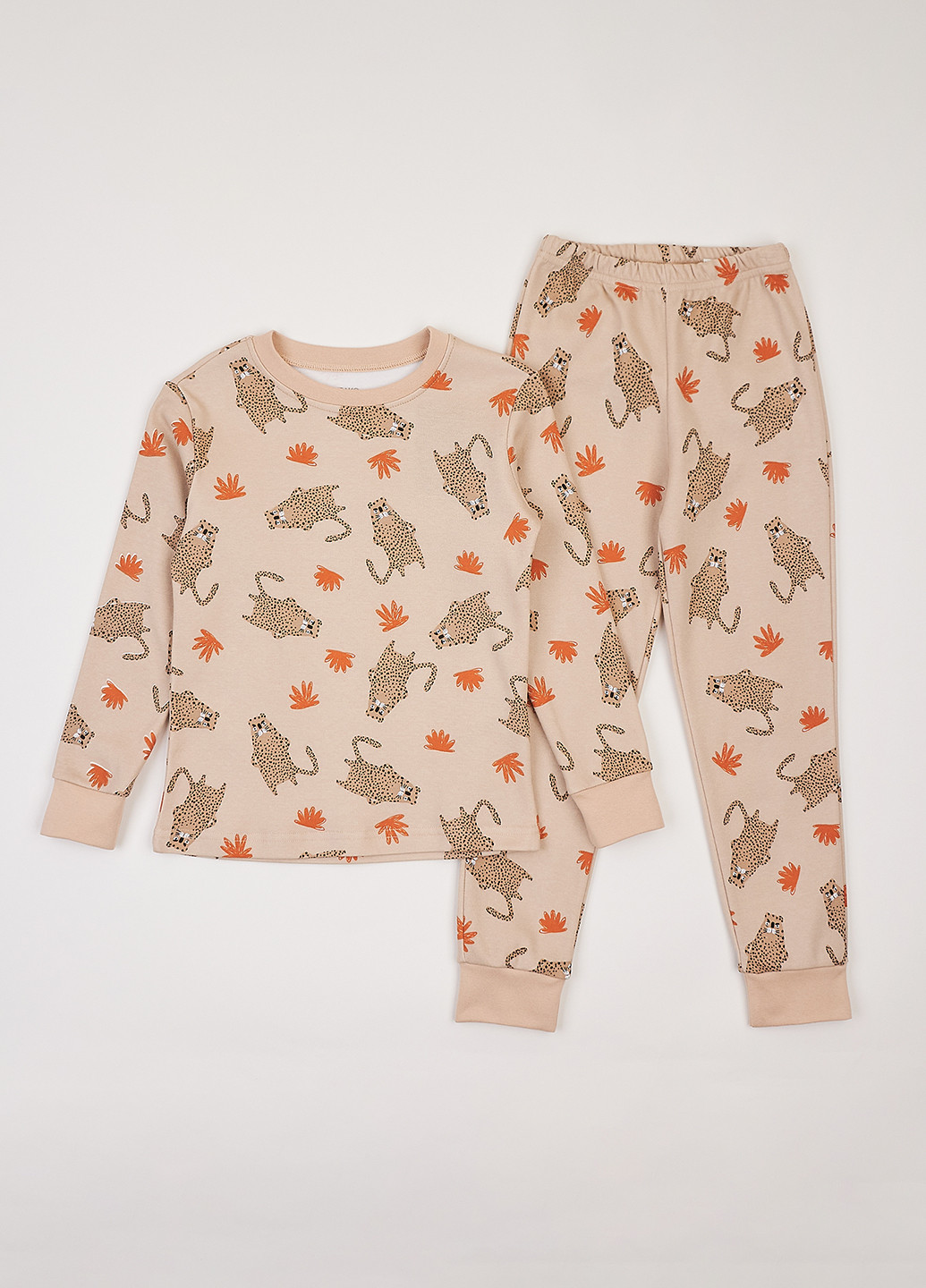 Бежевая всесезон пижама (лонгслив, брюки) лонгслив + брюки KRAKO