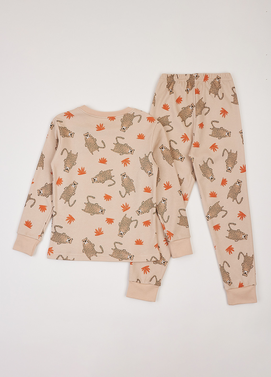 Бежевая всесезон пижама (лонгслив, брюки) лонгслив + брюки KRAKO