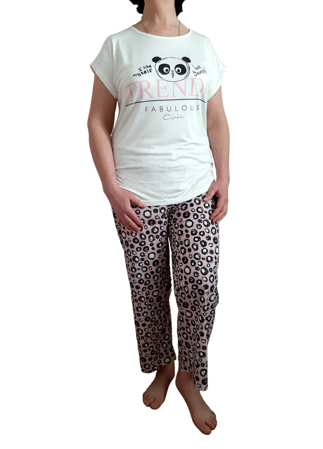 Молочная всесезон пижама футболка + брюки Dominant