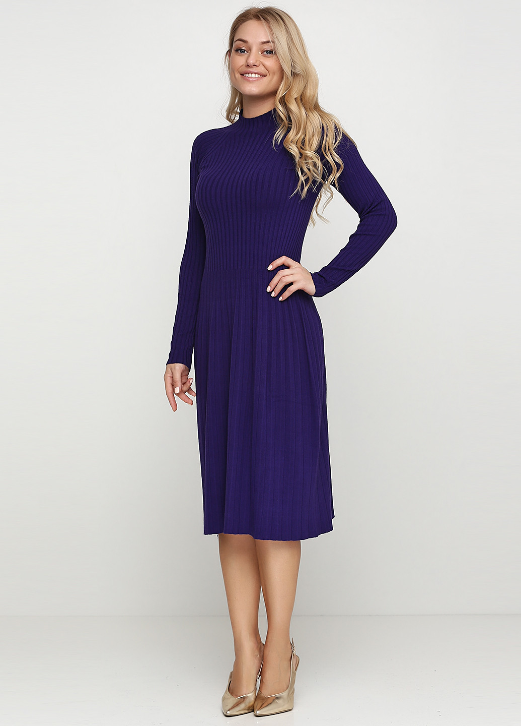 Фіолетова кежуал сукня міді Kontatto однотонна