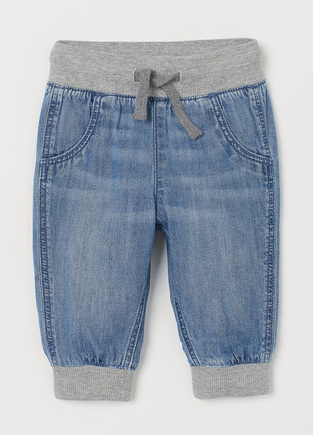Темно-голубые демисезонные джоггеры джинсы H&M