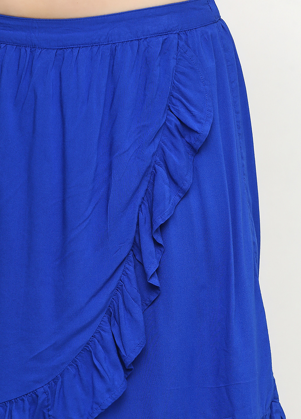 Синяя кэжуал однотонная юбка C&A на запах