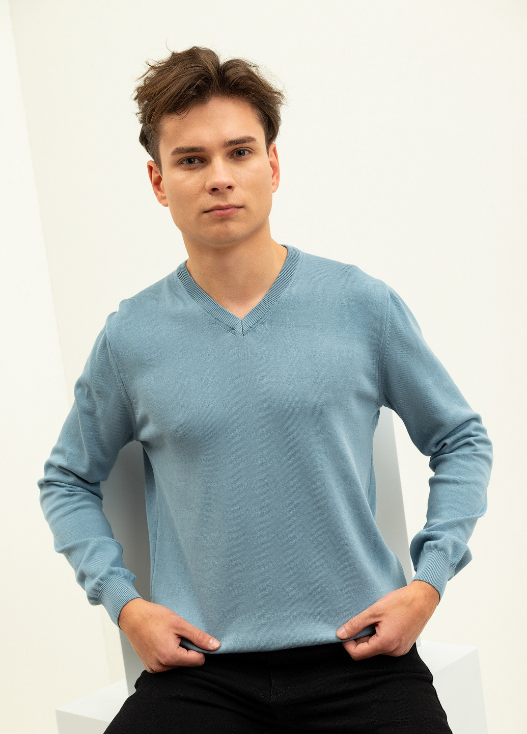 Голубой демисезонный пуловер пуловер CLUB JU