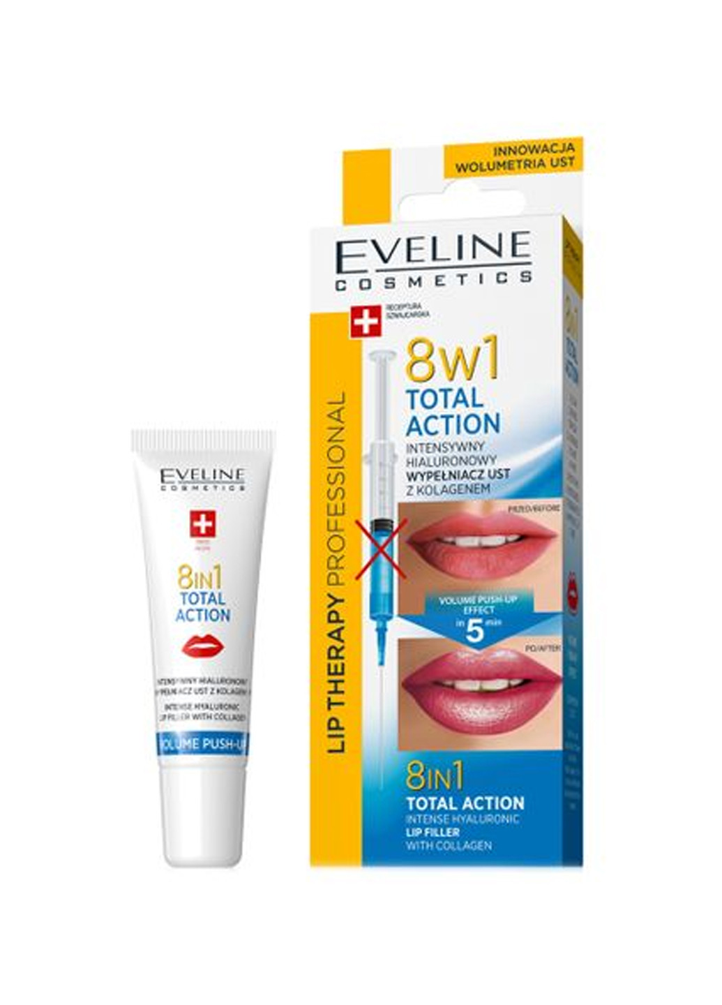 Інтенсивний філер для губ Eveline Lip Therapy Professional Total Action 8 в 1 7.5 мл Eveline Cosmetics 5901761956597 (255846979)