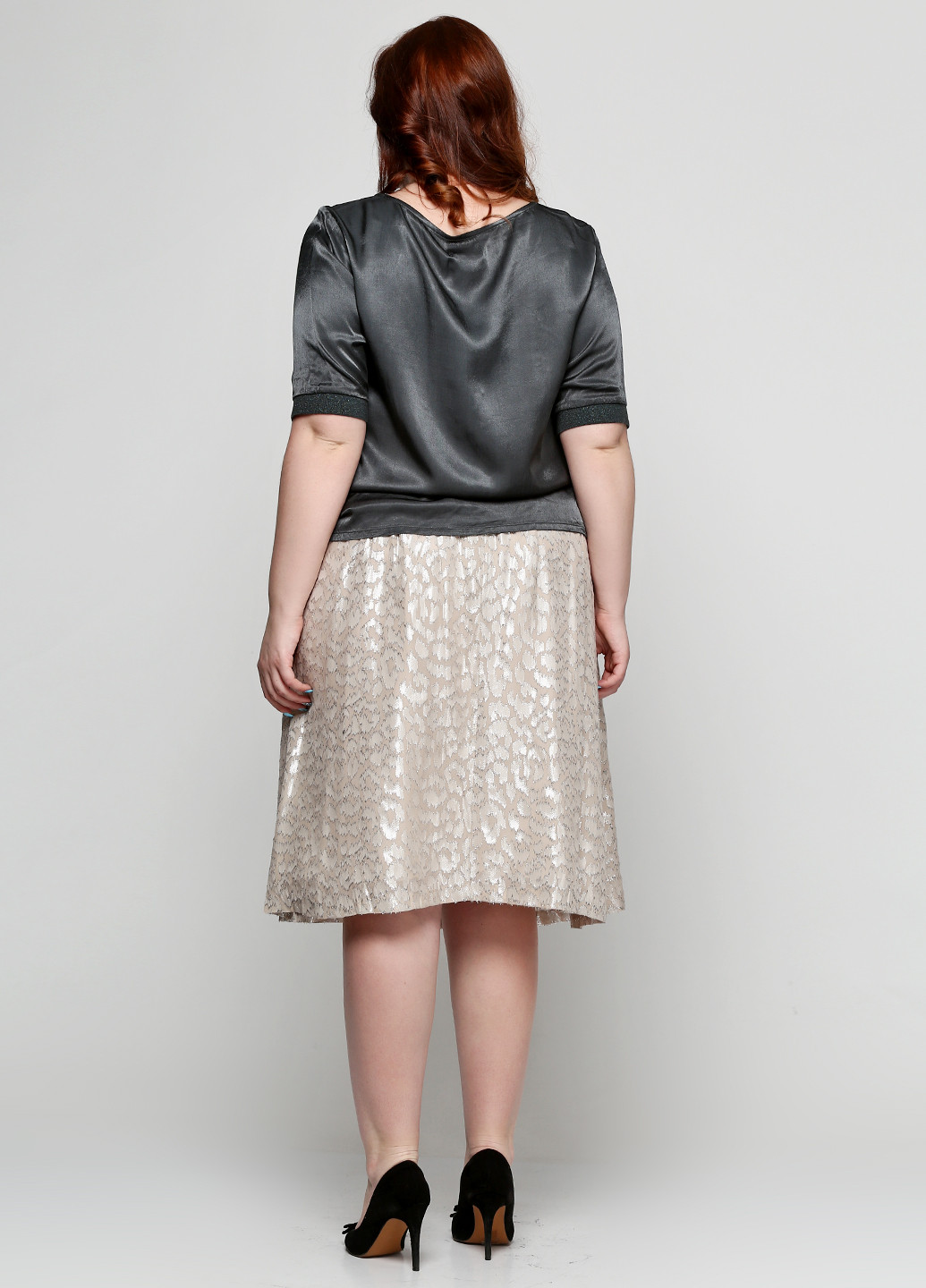 Темно-бежевая кэжуал с абстрактным узором юбка InWear миди