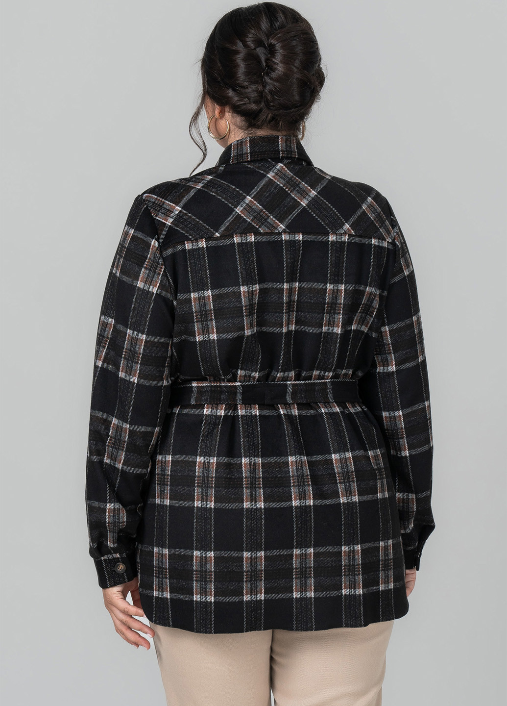 Черная кэжуал рубашка в клетку A'll Posa