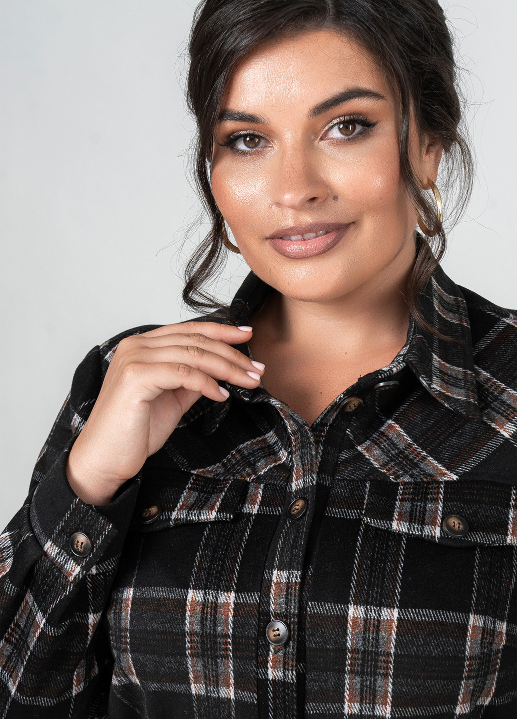 Черная кэжуал рубашка в клетку A'll Posa