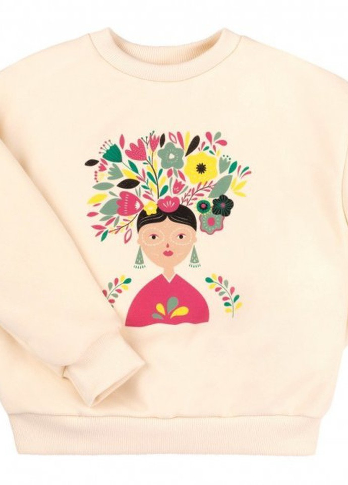 Бемби світшот на флісі бембі дж307 молочний молочний трикотаж