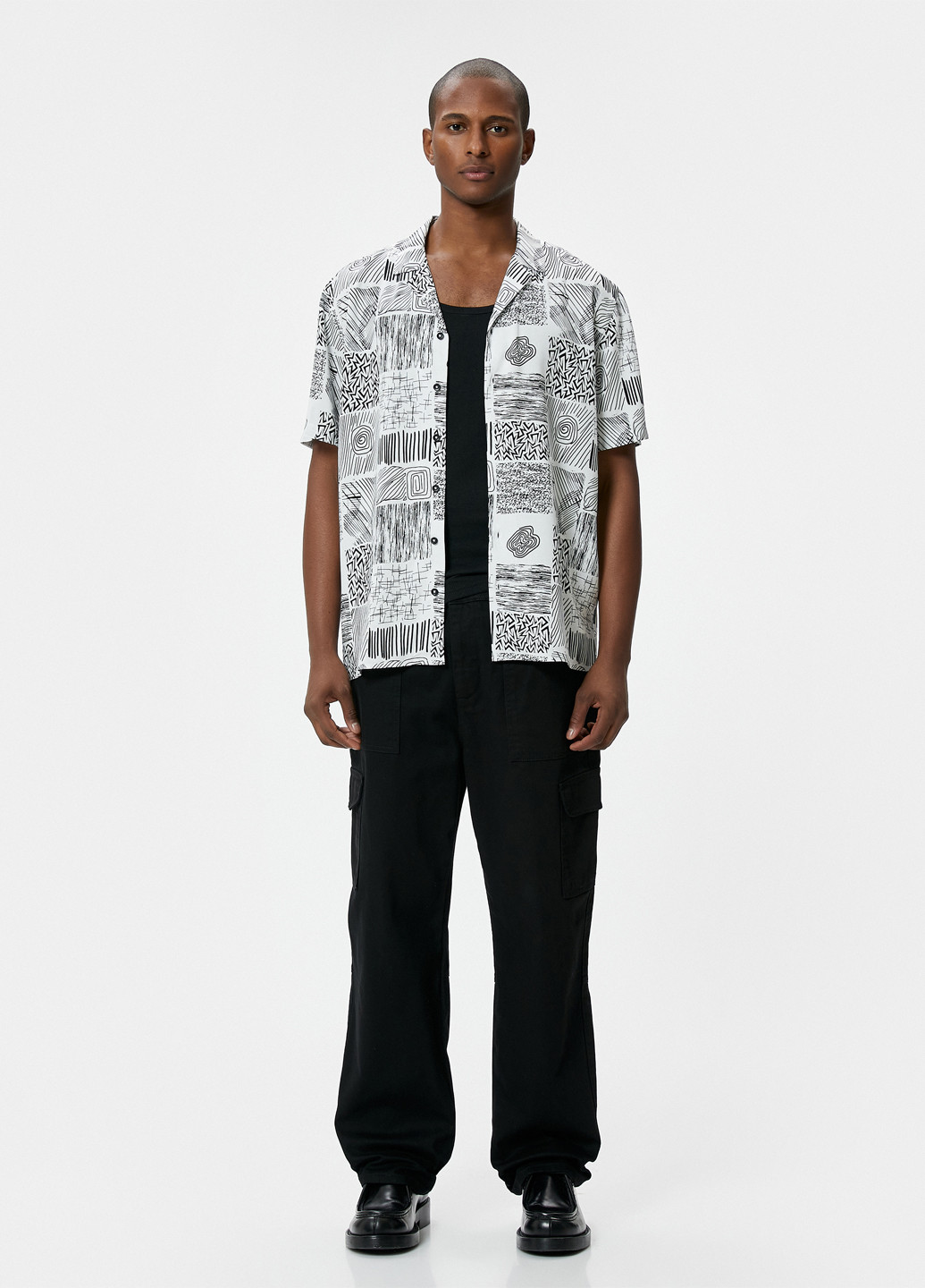 Белая кэжуал рубашка с рисунком KOTON