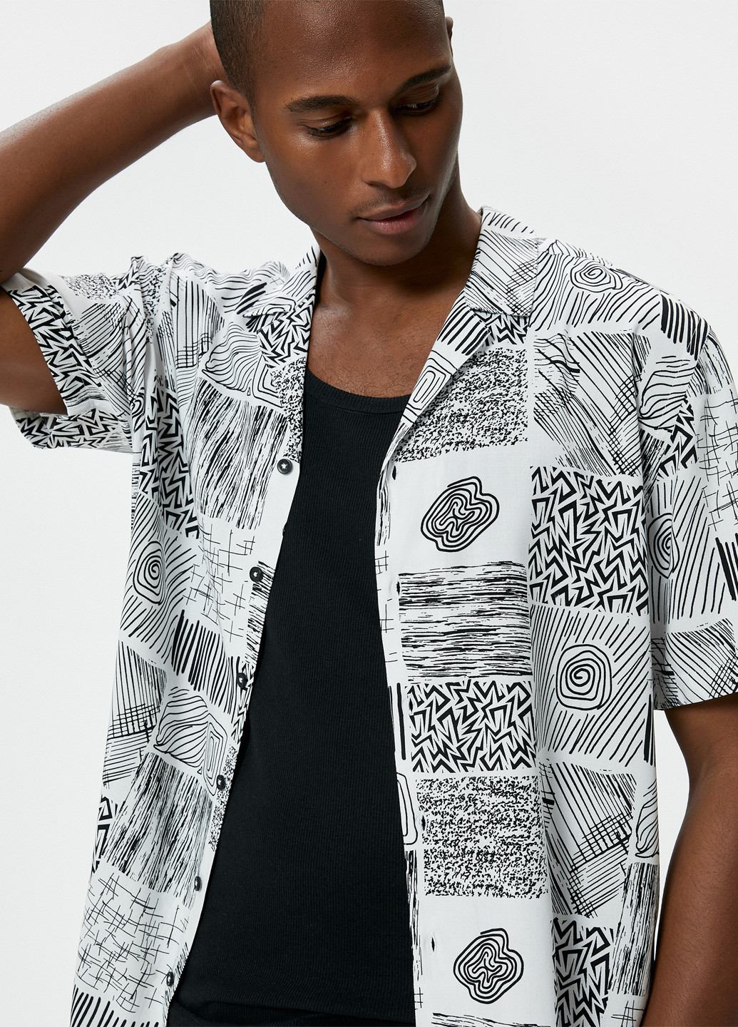 Белая кэжуал рубашка с рисунком KOTON