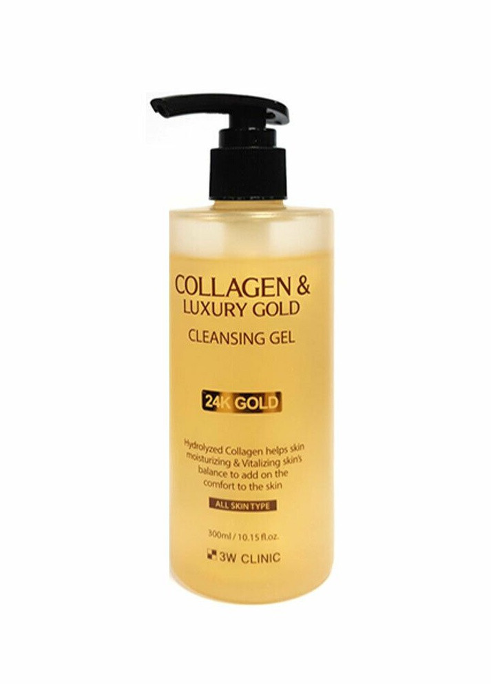 Collagen & Luxury Gold Cleansing Gel Гель для обличчя очищающий, 300 мл 3W Clinic (236499748)