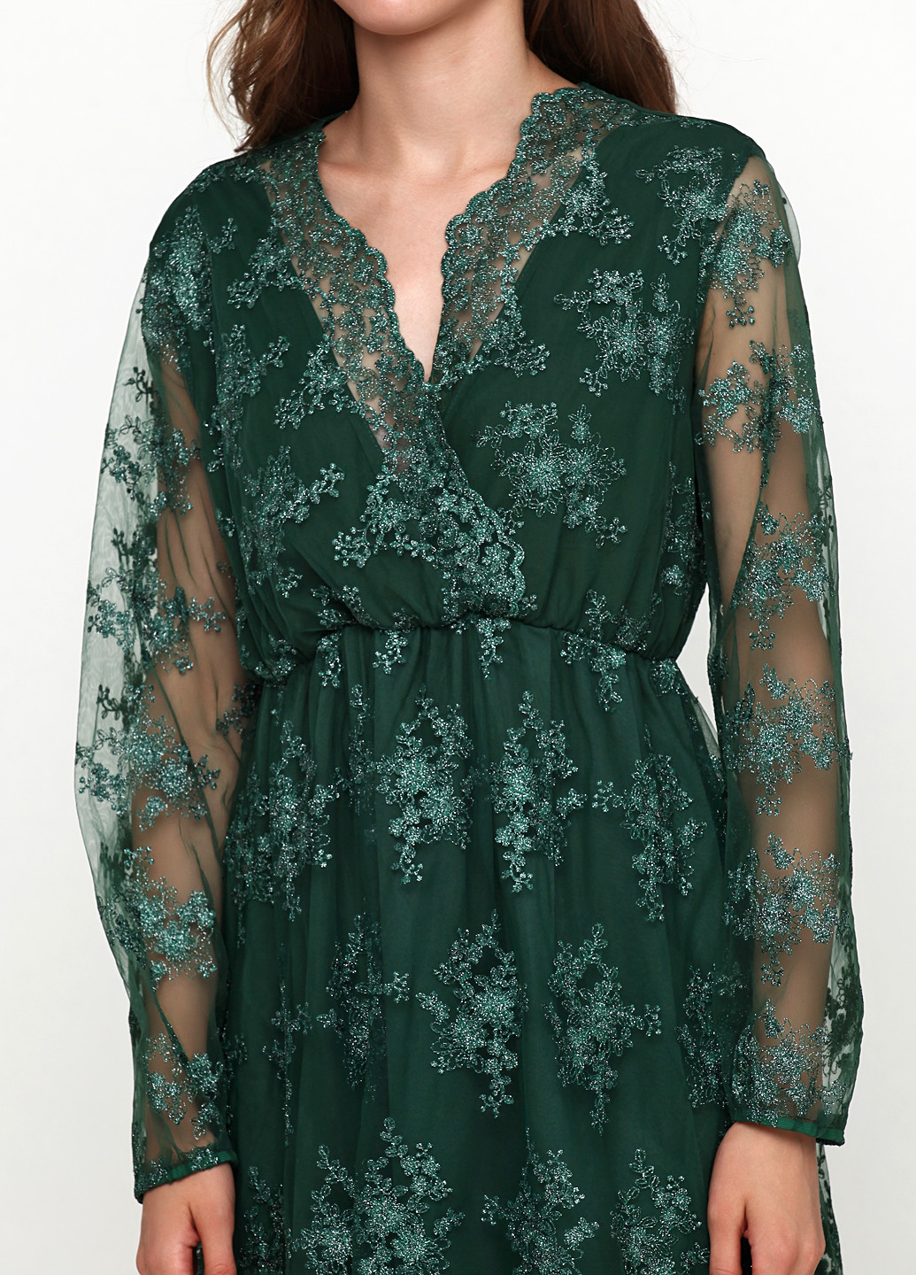 Зеленое коктейльное платье Miliana с цветочным принтом