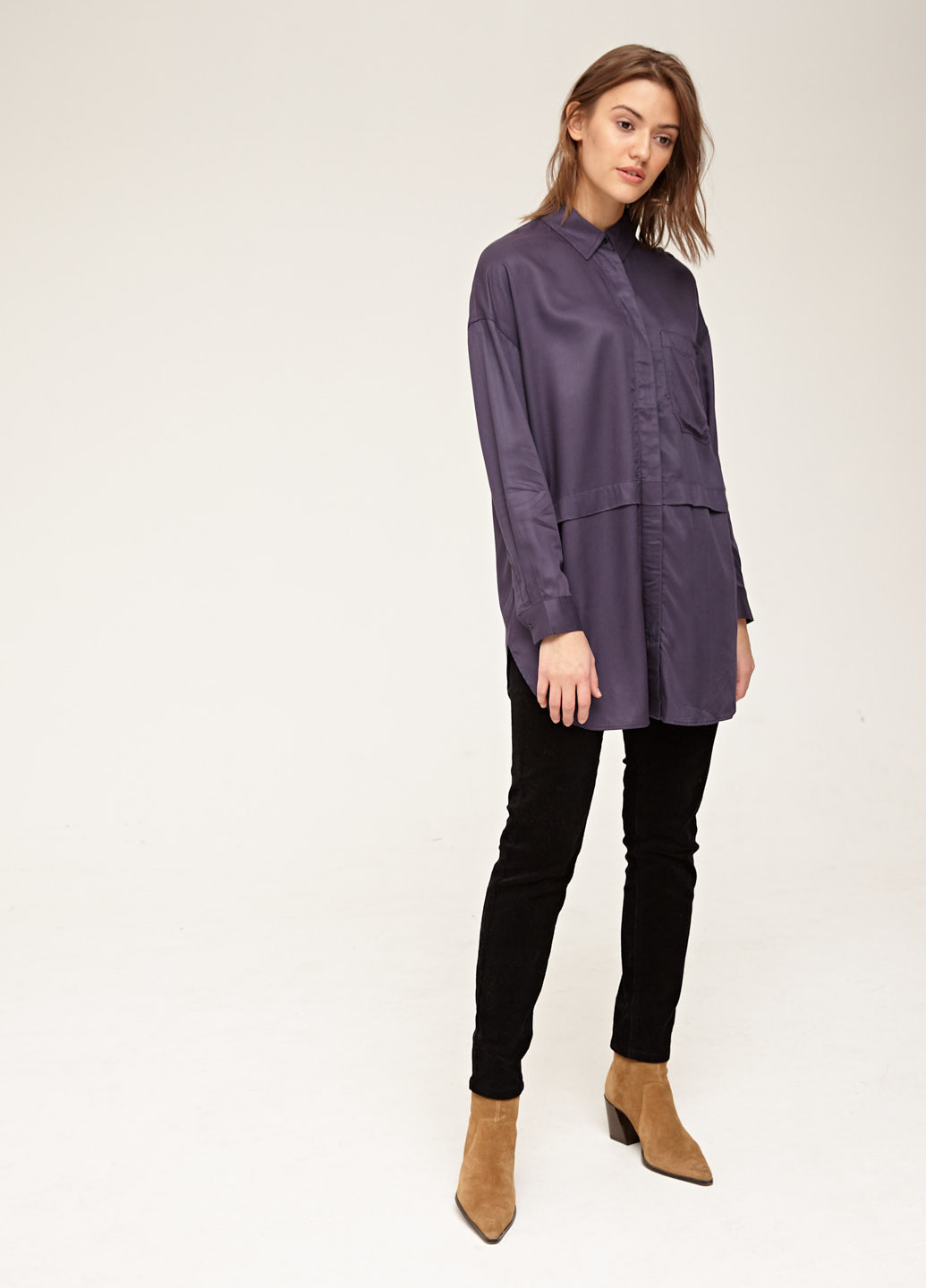 Фиолетовая демисезонная блузка SELA
