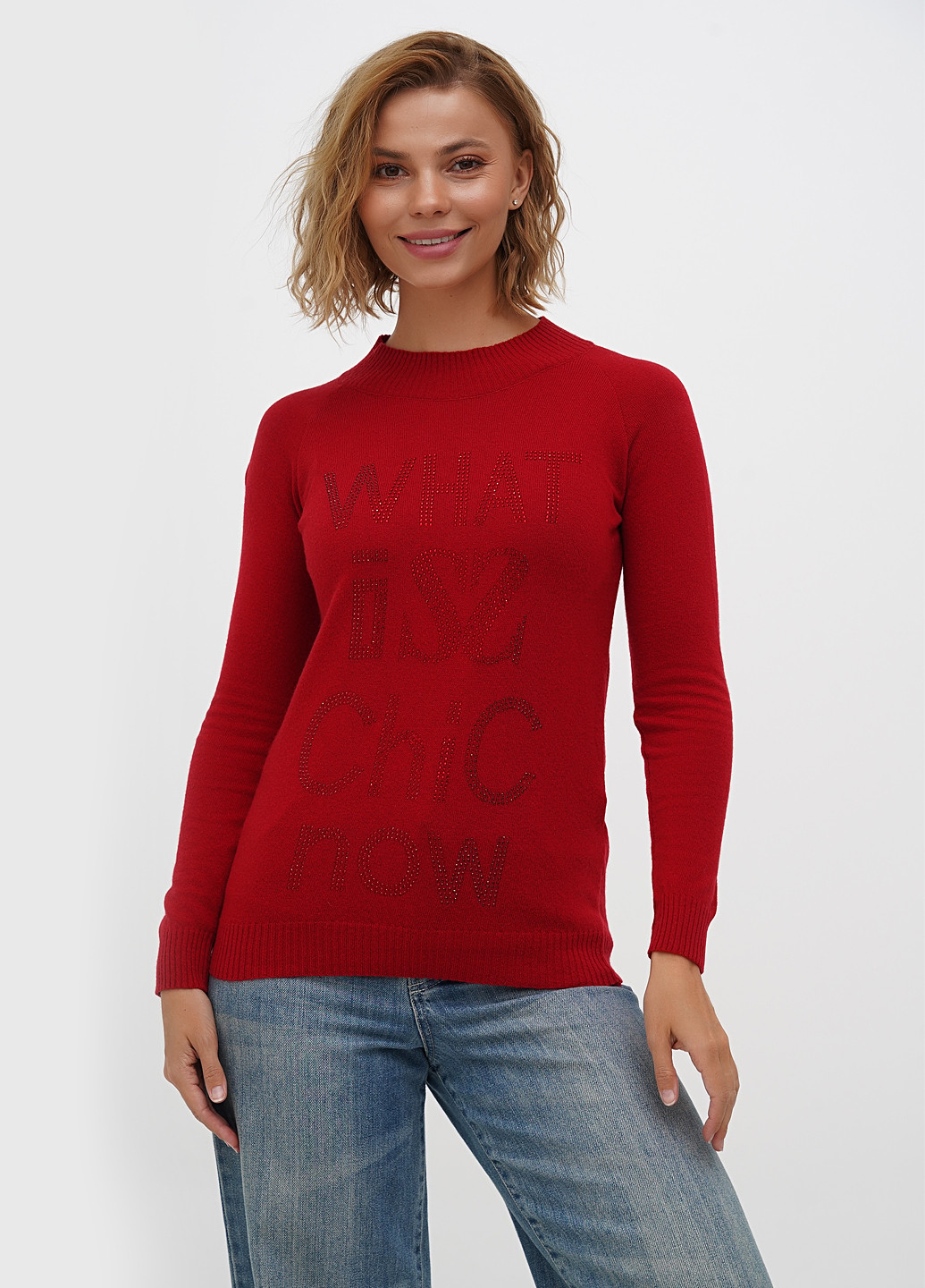 Темно-червоний демісезонний светр Sassofono