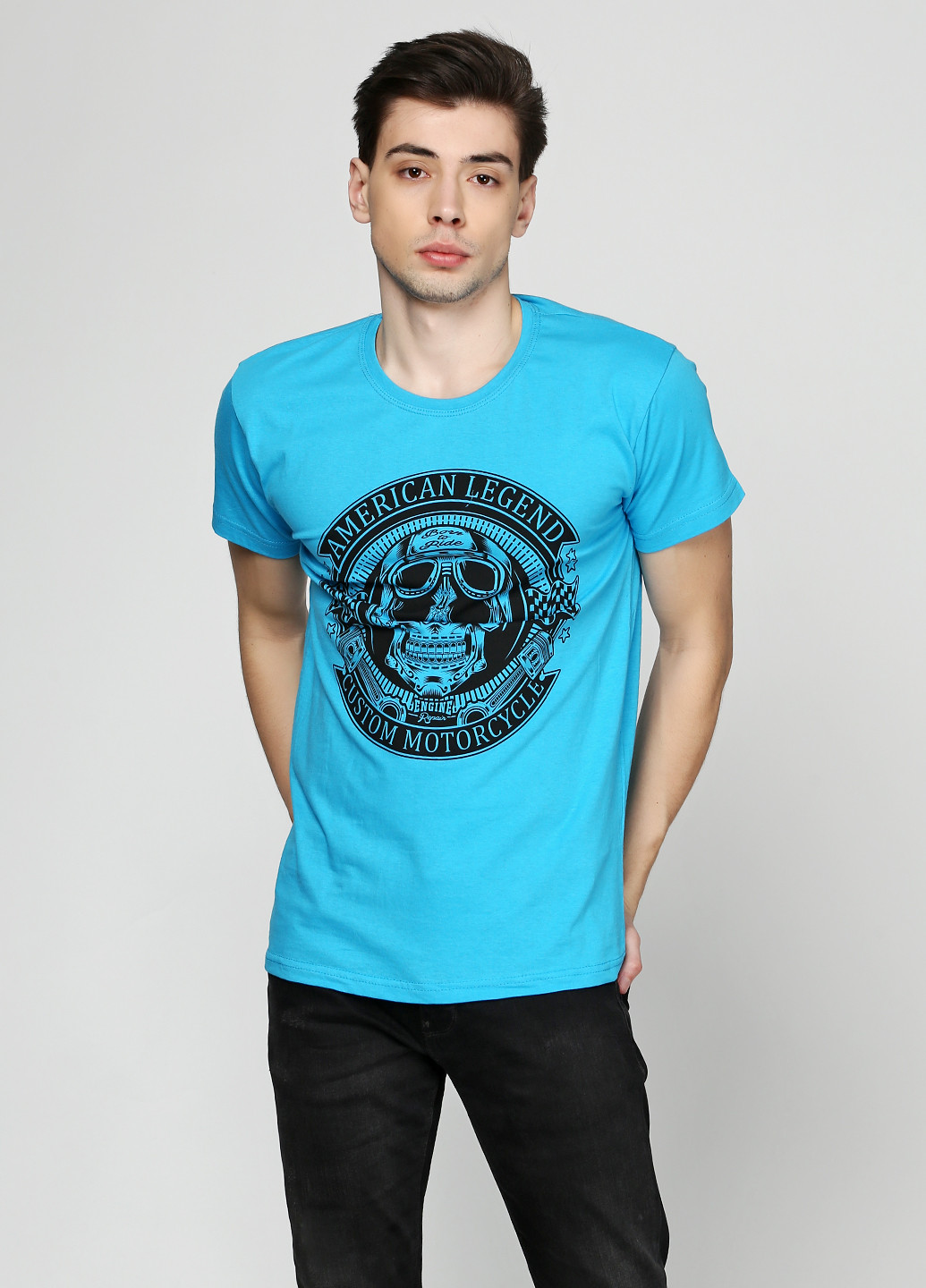 Голубая летняя футболка Rixon