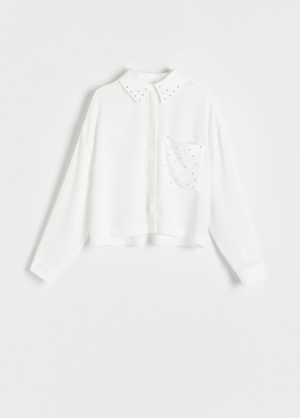 Белая классическая, кэжуал рубашка однотонная Reserved