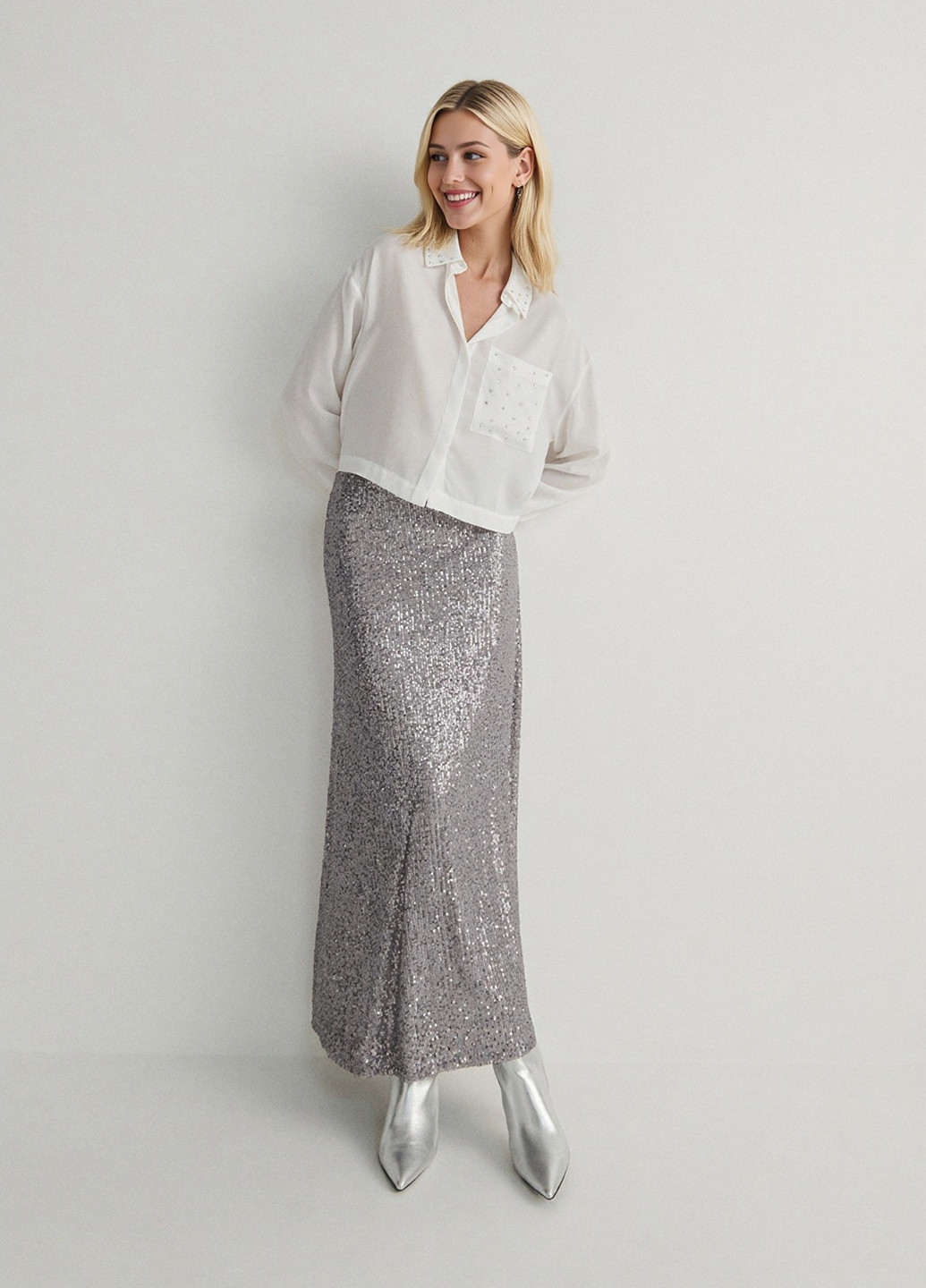 Белая классическая, кэжуал рубашка однотонная Reserved