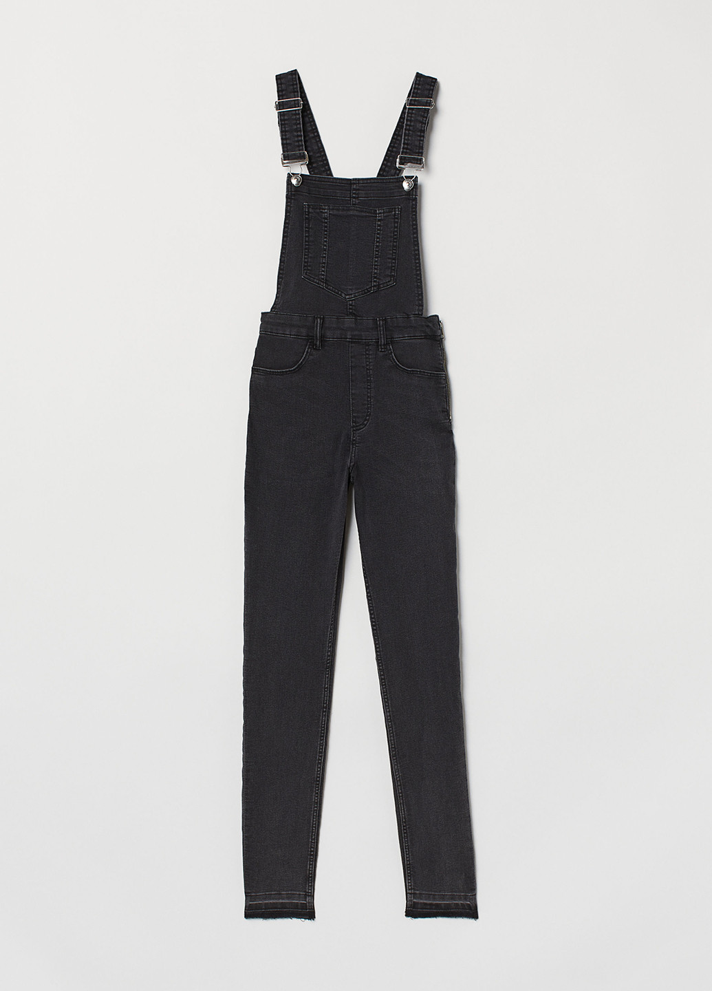 Комбинезон H&M комбинезон-брюки однотонный тёмно-серый денил хлопок