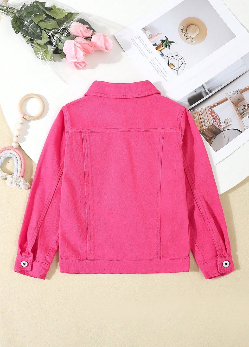 Темно-розовая демисезонная куртка SHEIN