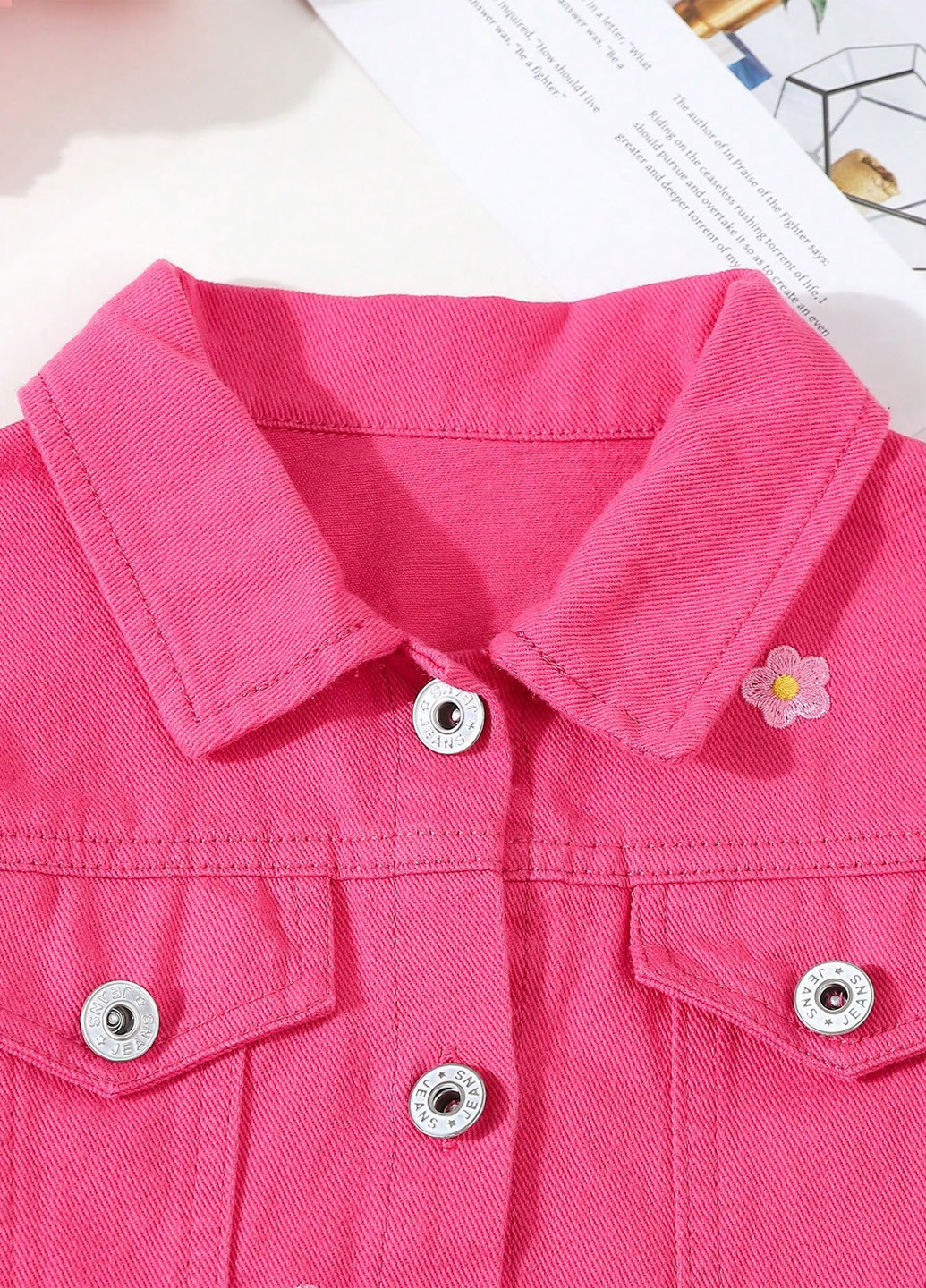 Темно-розовая демисезонная куртка SHEIN