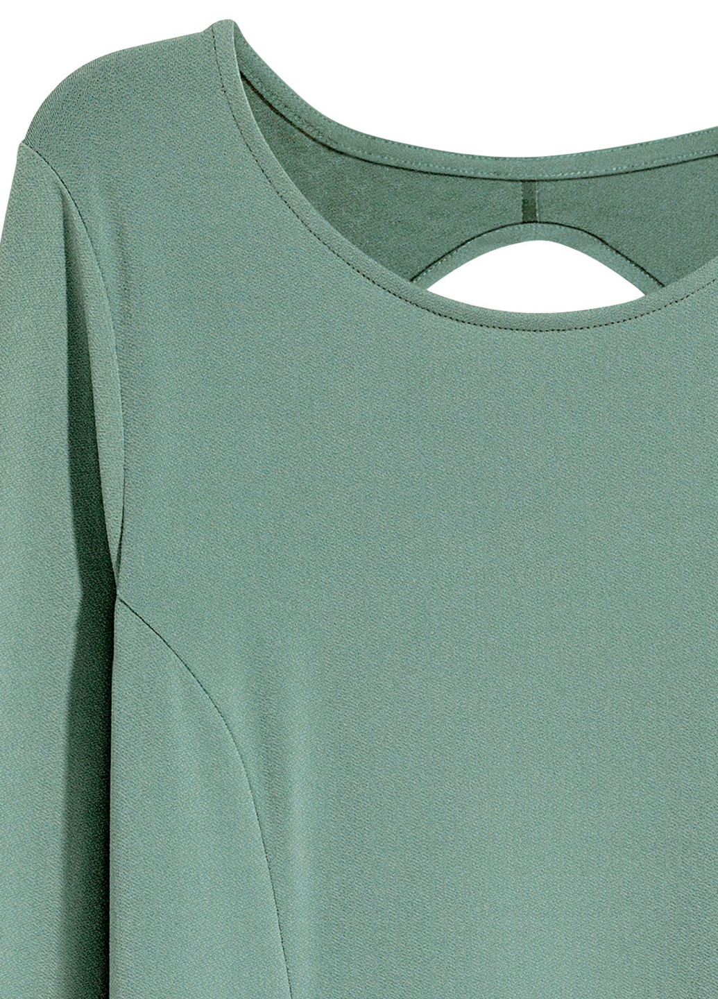 Светло-зеленое кэжуал платье с открытой спиной, клеш H&M однотонное