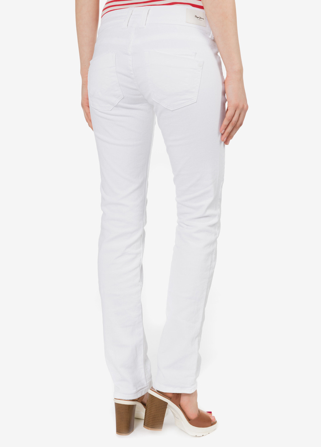 Белые джинсовые демисезонные брюки Pepe Jeans