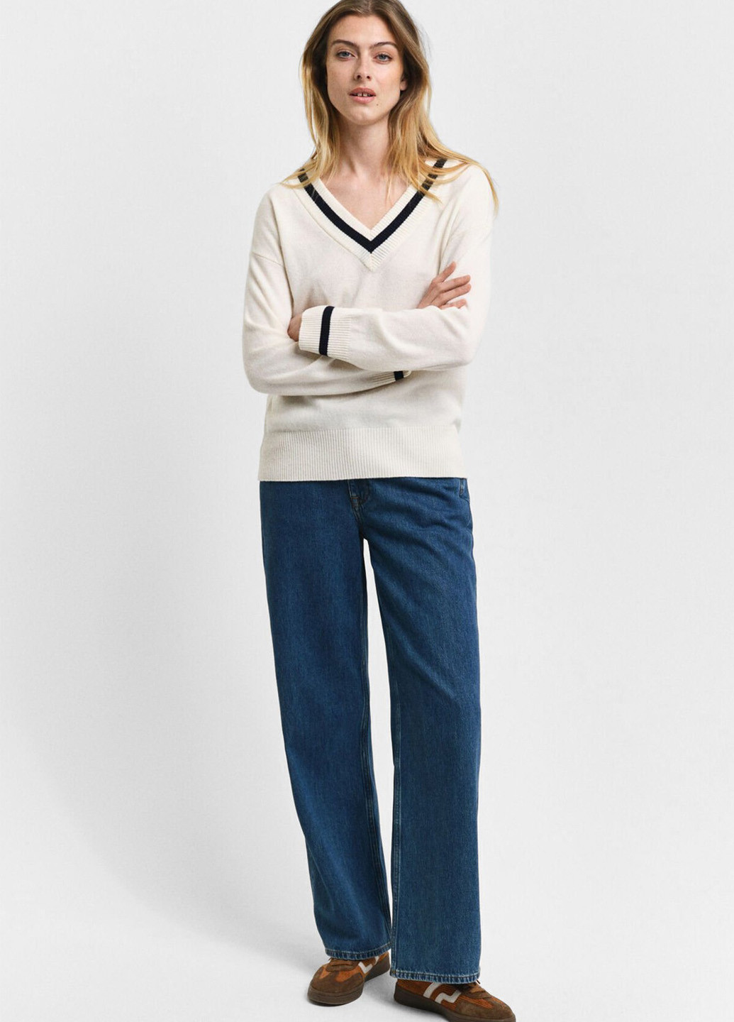 Чорно-білий зимовий пуловер пуловер Gant