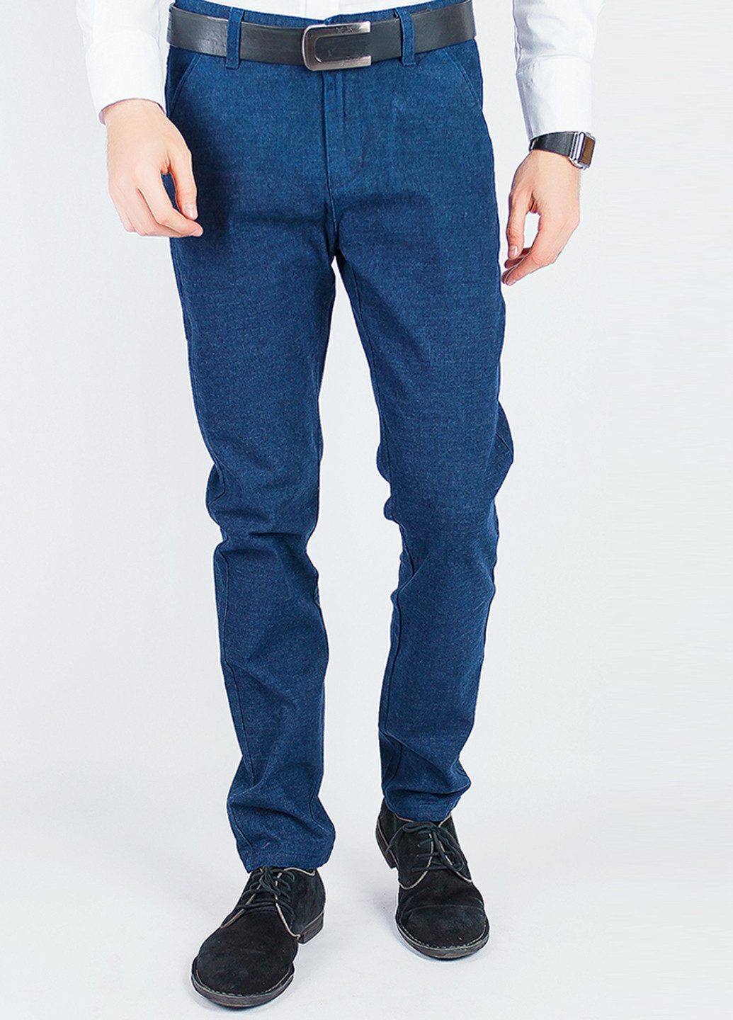 Темно-синие кэжуал демисезонные зауженные брюки Time of Style