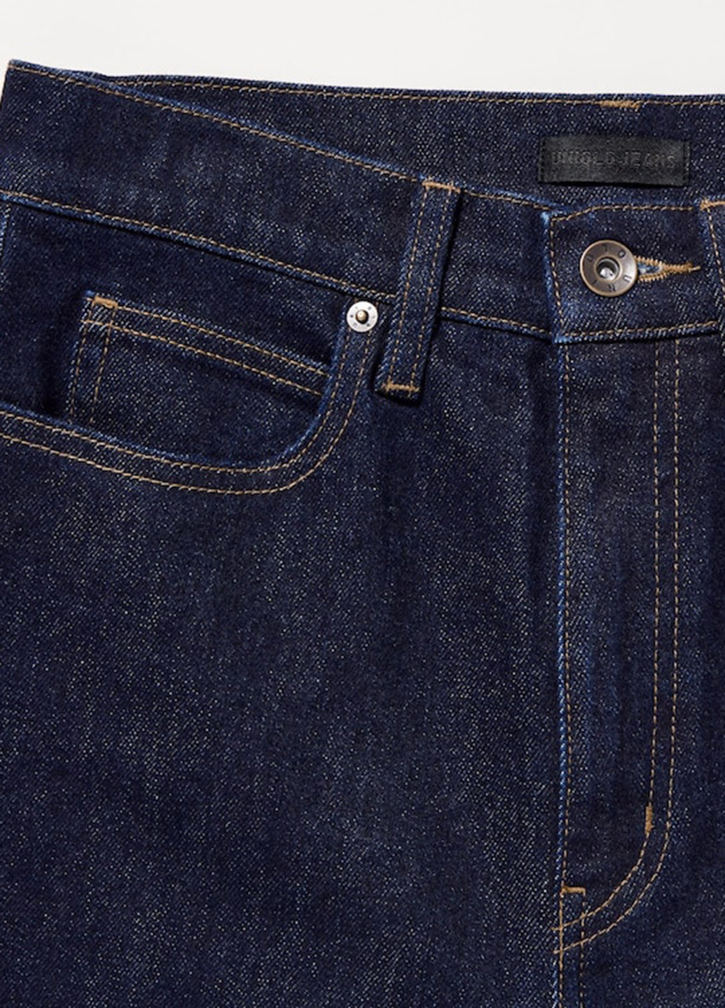 Джинси Uniqlo кльош однотонні темно-сині джинсові бавовна