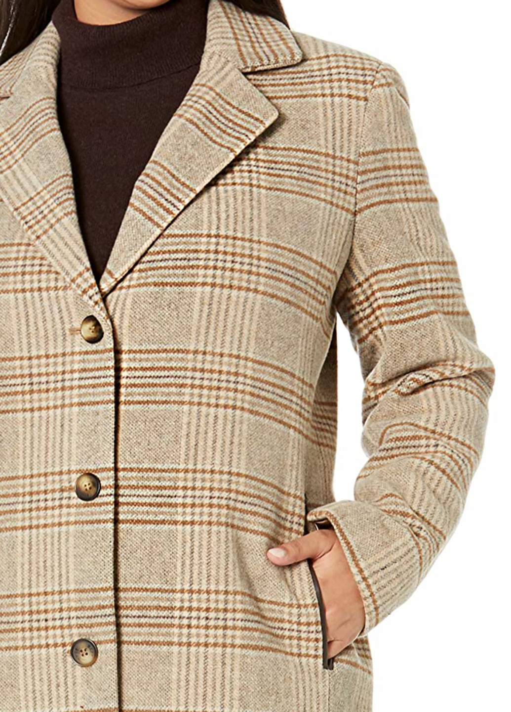 Бежевое демисезонное Пальто однобортное DKNY