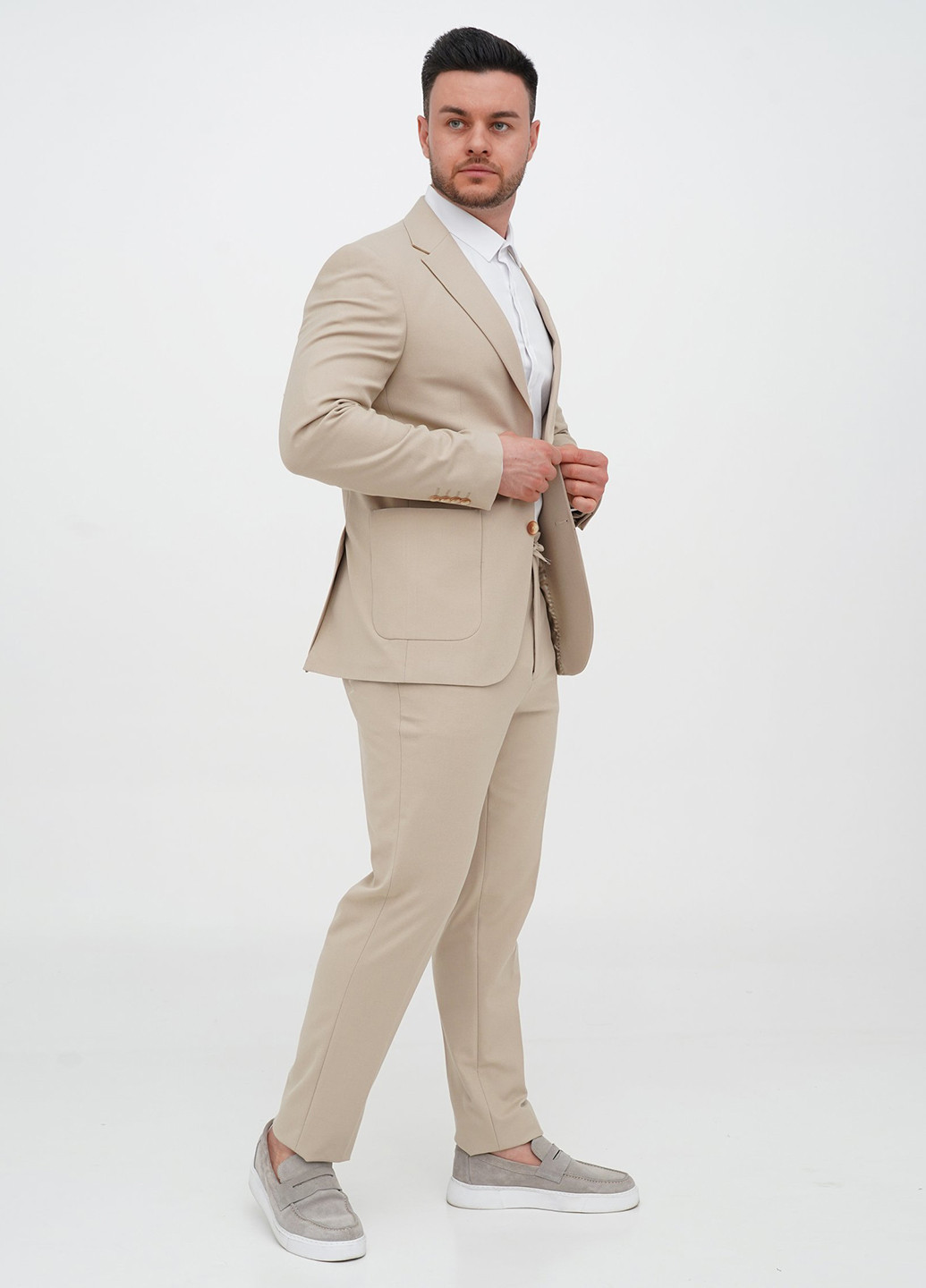 Бежевий демісезонний костюм (піджак, штани) брючний Trend Collection
